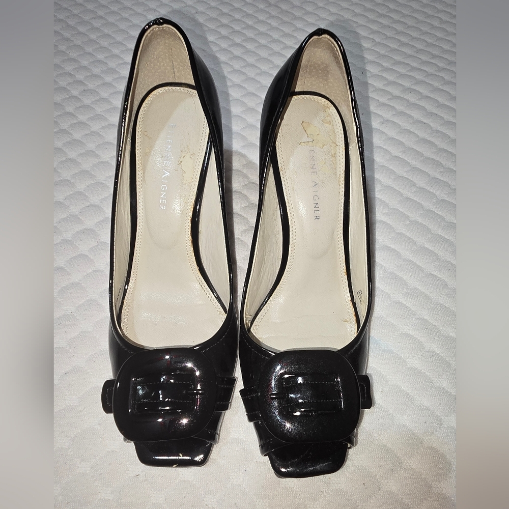 Etienne Aigner Black Patent Leather Heels